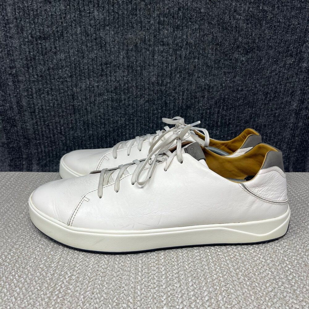 Olukai Waialae Golf Shoes Spikeless White Leather Mens Size 15 Lace Up Low Top - Picture 3 of 8